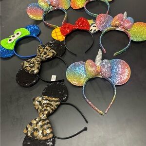 Lot of 8 Disney headbands Colorful Sequin Headbands